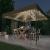 Pavilion cu șiruri de lumini LED, gri taupe, 3x3m, GartenMobel Dekor