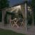 Pavilion cu perdele si șiruri lumini LED, gri taupe, 3x3 m, aluminiu GartenMobel Dekor