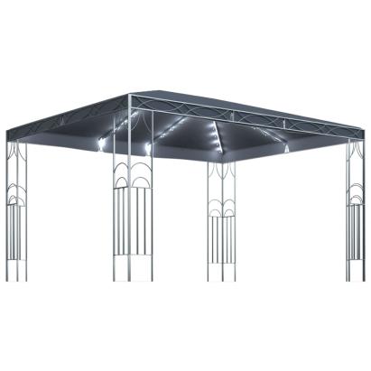Pavilion cu șir de lumini LED, antracit, 400x300 cm GartenMobel Dekor