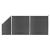 Set de panouri de gard, negru, 446x (105-186) cm, WPC   GartenMobel Dekor