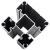 Set de panouri de gard, 1138x(105-186) cm, negru, WPC   GartenMobel Dekor