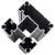 Set de panouri de gard, negru, 1484x(105-186) cm, WPC   GartenMobel Dekor