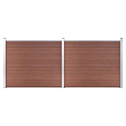 Set panouri gard, 353x146 cm, maro, WPC   GartenMobel Dekor