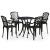 Set mobilier bistro, 5 piese, negru, aluminiu turnat GartenMobel Dekor