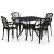 Set mobilier bistro, 5 piese, negru, aluminiu turnat GartenMobel Dekor