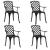 Set mobilier bistro, 5 piese, negru, aluminiu turnat GartenMobel Dekor