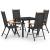 Set mobilier de exterior, 5 piese, negru, aluminiu GartenMobel Dekor