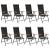 Set mobilier de grădină, 9 piese, negru, aluminiu GartenMobel Dekor