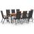 Set mobilier de grădină, 9 piese, negru, aluminiu GartenMobel Dekor