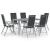 Set mobilier de grădină, 7 piese, argintiu și negru, aluminiu GartenMobel Dekor