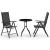 Set mobilier bistro, 3 piese, negru, aluminiu și textilenă GartenMobel Dekor
