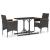 Set mobilier de grădină, 3 piese, negru GartenMobel Dekor