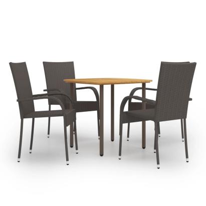 Set mobilier de grădină, 5 piese, maro, poliratan GartenMobel Dekor