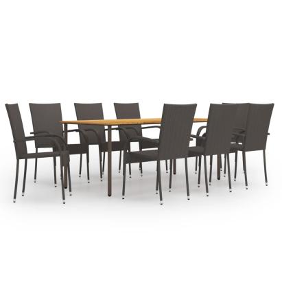 Set mobilier de grădină, 9 piese, maro, poliratan GartenMobel Dekor