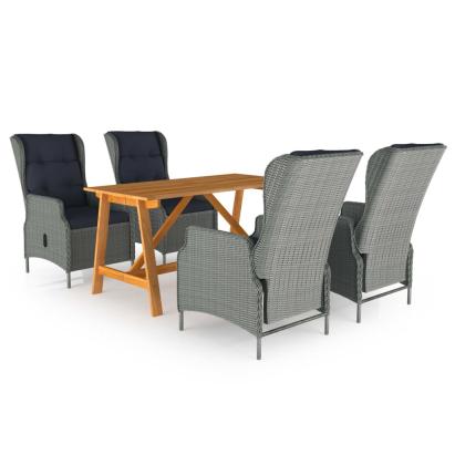 Set de masă pentru grădină, 5 piese, gri deschis GartenMobel Dekor