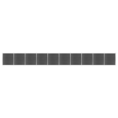 Set de panouri de gard, negru, 1737x186 cm, WPC GartenMobel Dekor