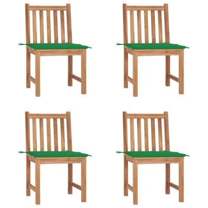 Scaune de grădină, 4 buc., cu perne, lemn masiv de tec GartenMobel Dekor