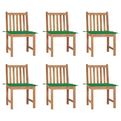 Scaune grădină cu perne, 6 buc, lemn masiv tec GartenMobel Dekor