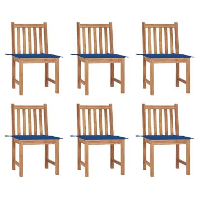Scaune grădină cu perne, 6 buc, lemn masiv tec GartenMobel Dekor
