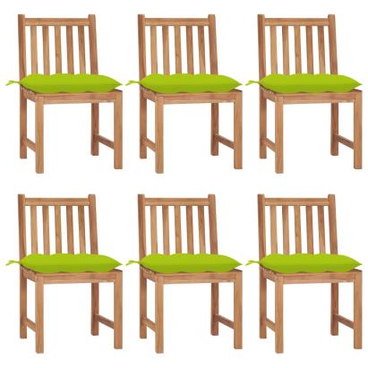 Scaune grădină cu perne, 6 buc, lemn masiv tec GartenMobel Dekor