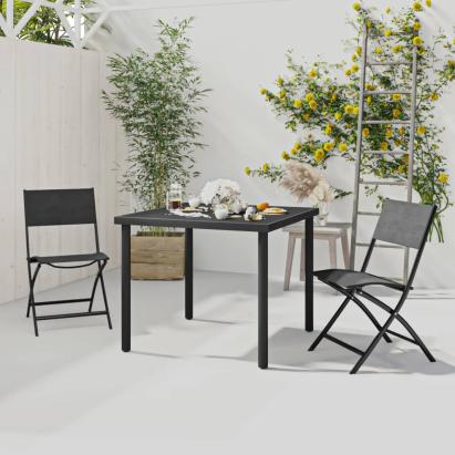 Set mobilier de exterior, 3 piese, oțel GartenMobel Dekor