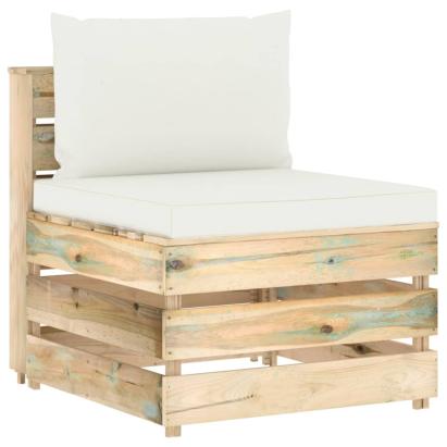 Canapea de mijloc modulară cu perne, lemn verde tratat GartenMobel Dekor