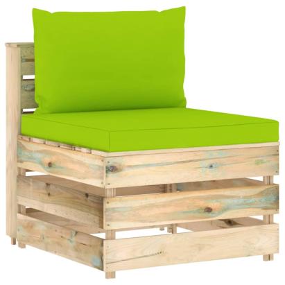 Canapea de mijloc modulară cu perne, lemn verde tratat GartenMobel Dekor
