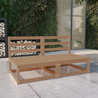 Canapea de grădină cu 2 locuri, maro miere, lemn masiv de pin GartenMobel Dekor