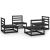 Set mobilier de grădină, 4 piese, negru, lemn masiv de pin GartenMobel Dekor