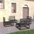 Set mobilier de grădină, 4 piese, negru, lemn masiv de pin GartenMobel Dekor