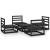 Set mobilier de grădină, 5 piese, negru, lemn masiv de pin GartenMobel Dekor