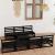 Set mobilier de grădină, 8 piese, negru, lemn masiv de pin GartenMobel Dekor