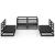 Set mobilier de grădină, 6 piese, negru, lemn masiv de pin GartenMobel Dekor