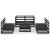 Set mobilier de grădină, 7 piese, negru, lemn masiv de pin GartenMobel Dekor