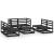 Set mobilier de grădină, 7 piese, negru, lemn masiv de pin GartenMobel Dekor