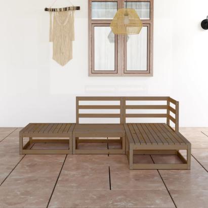 Set mobilier de grădină, 4 piese, maro miere, lemn masiv de pin GartenMobel Dekor