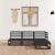 Set mobilier de grădină, 4 piese, negru, lemn masiv de pin GartenMobel Dekor