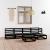 Set mobilier de grădină, 6 piese, negru, lemn masiv de pin GartenMobel Dekor