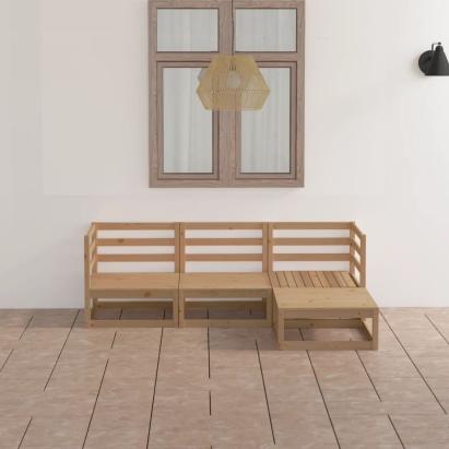 Set mobilier de grădină, 4 piese, maro miere, lemn masiv de pin GartenMobel Dekor