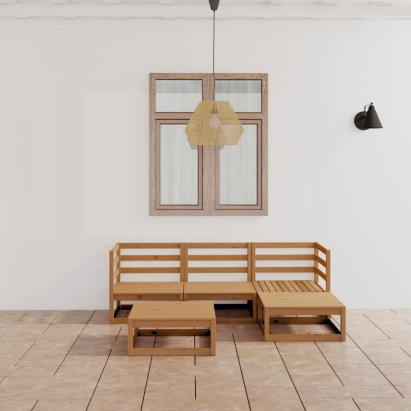 Set mobilier de grădină, 5 piese, maro miere, lemn masiv de pin GartenMobel Dekor