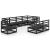 Set mobilier de grădină, 8 piese, negru, lemn masiv de pin GartenMobel Dekor