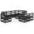 Set mobilier de grădină, 9 piese, negru, lemn masiv de pin GartenMobel Dekor
