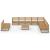 Set mobilier de grădină, 11 piese, maro miere, lemn masiv pin GartenMobel Dekor