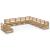 Set mobilier de grădină, 11 piese, maro miere, lemn masiv pin GartenMobel Dekor