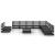 Set mobilier de grădină, 12 piese, negru, lemn masiv de pin GartenMobel Dekor