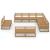 Set mobilier de grădină, 11 piese, maro miere, lemn masiv pin GartenMobel Dekor