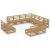 Set mobilier de grădină, 11 piese, maro miere, lemn masiv pin GartenMobel Dekor