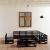 Set mobilier de grădină, 12 piese, negru, lemn masiv de pin GartenMobel Dekor