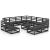 Set mobilier de grădină, 12 piese, negru, lemn masiv de pin GartenMobel Dekor