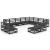 Set mobilier de grădină, 12 piese, negru, lemn masiv pin GartenMobel Dekor